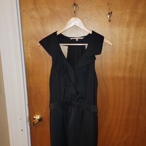 RACHEL Rachel Roy Black Ruffled V-Neck Backless Dress